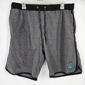 Dixxon Board Shorts Mens Medium Gray Swimwear Trunks Summer Unlined